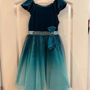 Michelle Jonas Teal Formal Kids Dress